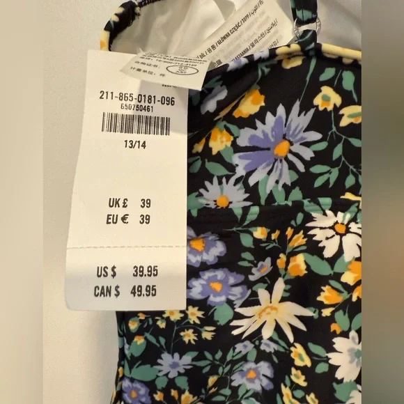 NEW Abercrombie Kids One Piece Twist Front Cut Out floral bathing suit Swimsuit